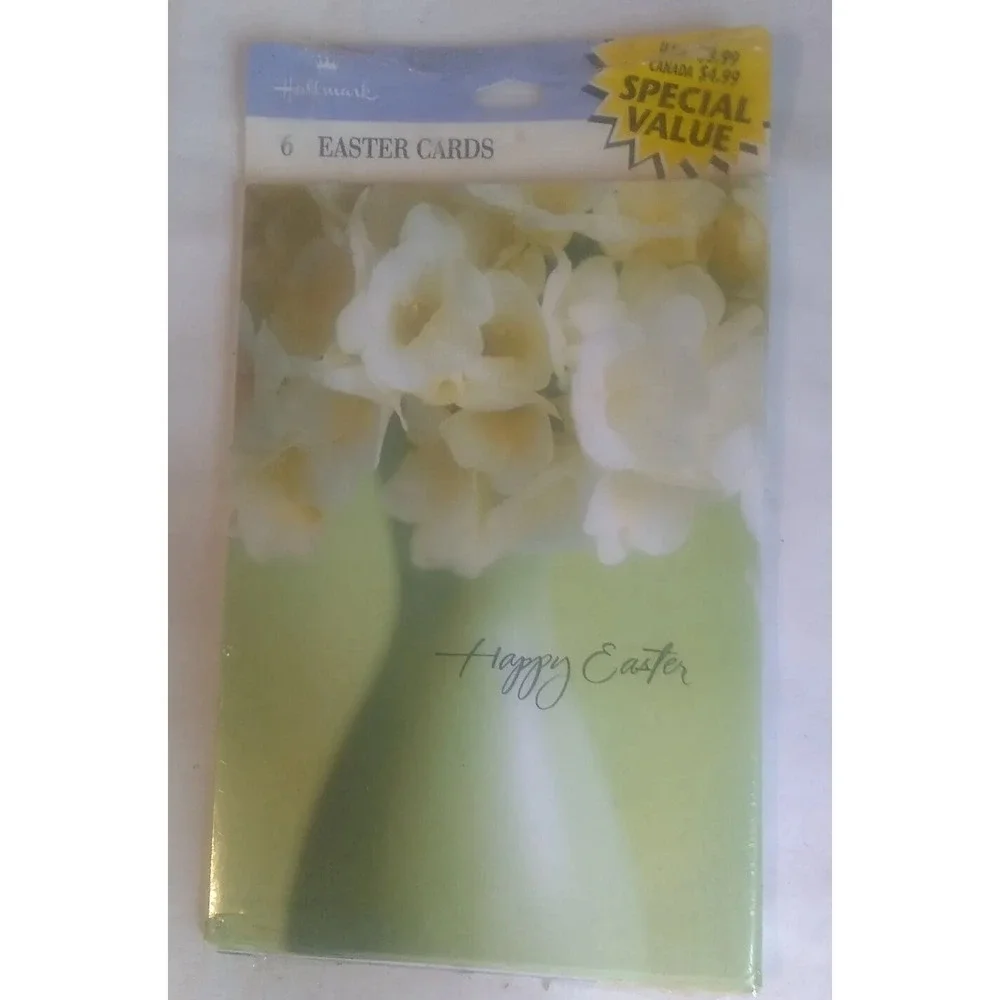 Easter Cards 1 Pkg 6 Total Cards Envelopes Floral Hallmark NEW